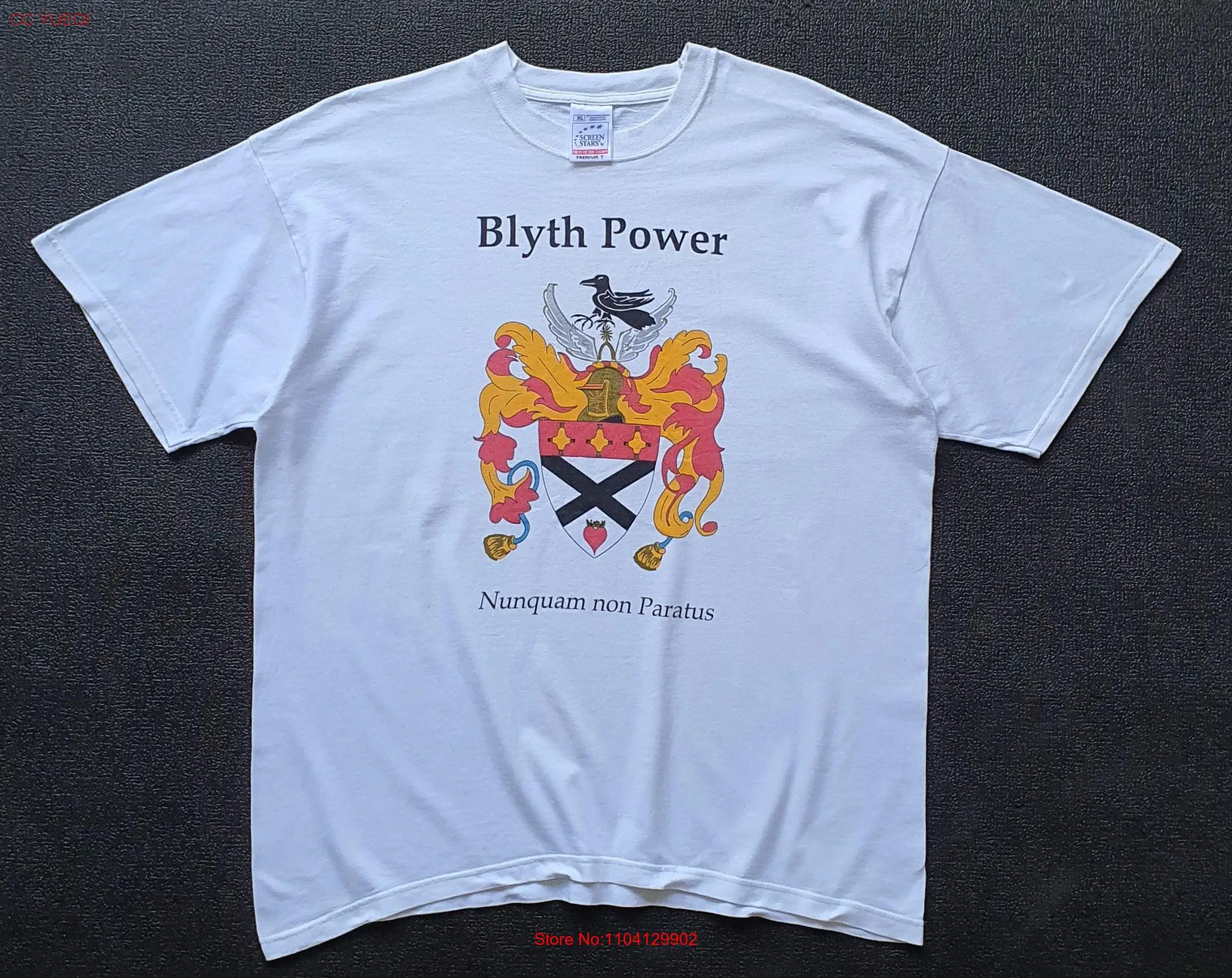 Vintage 90s BLYTH POWER Nunquam non Paratus T shirt size XL 1990s British Classic Folk Rock Post Punk Zound The Mob promo tee