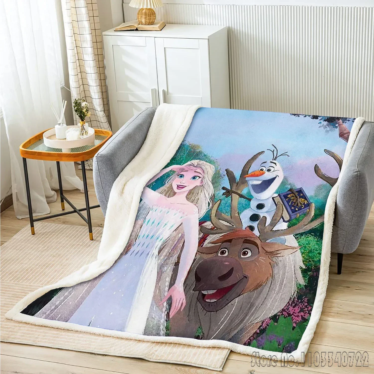 

Frozen Printed Furry Plush Anime Blanket Home Decor Microfiber Fabric Suitable For Children And Adults Blankets Bed Baby Winter