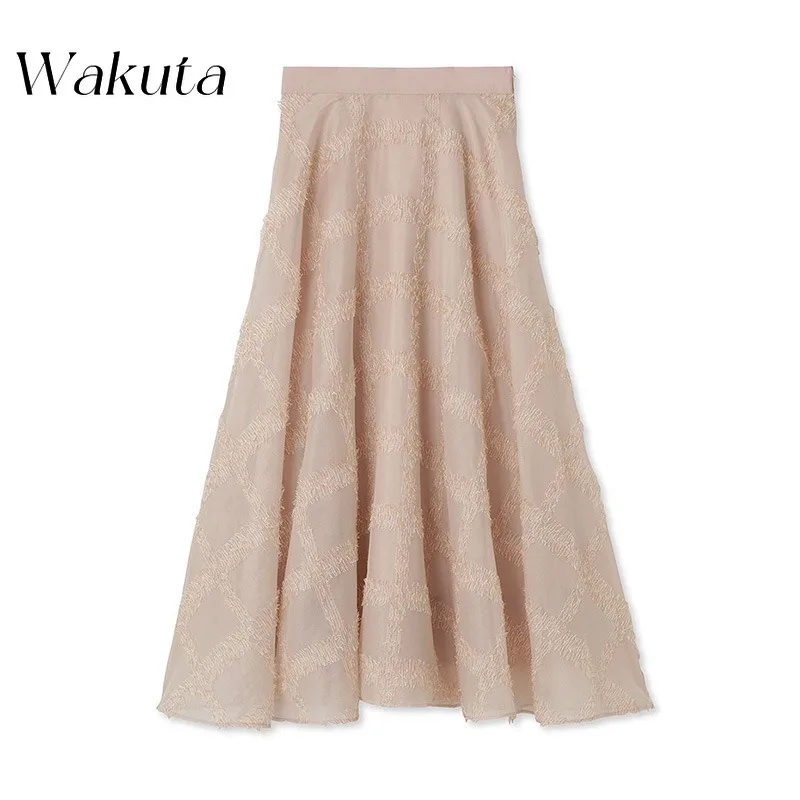 Imagem -06 - Wakuta-manta de Renda Feminina Slim Fit Linha a Monocromática Chique Doce Temperamento Feminino Moda Chique Estilo Japão