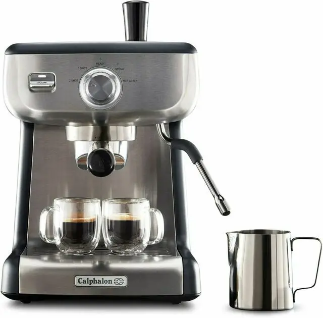 

Coffee machine with steam bar - silver
