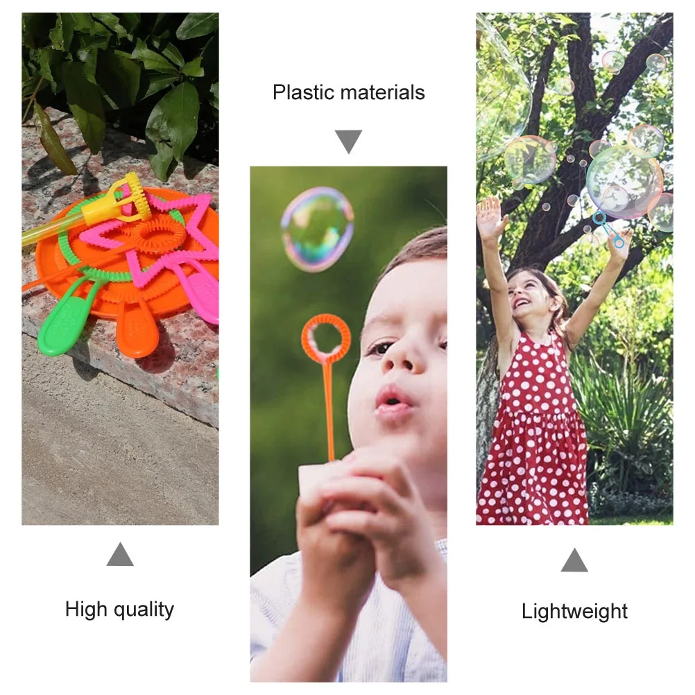 6 pièces ensemble de baguettes à bulles léger Durable sûr pour les enfants en bas âge fabricant de bulles en plein air ensemble de baguettes à bulles fabricant de bulles
