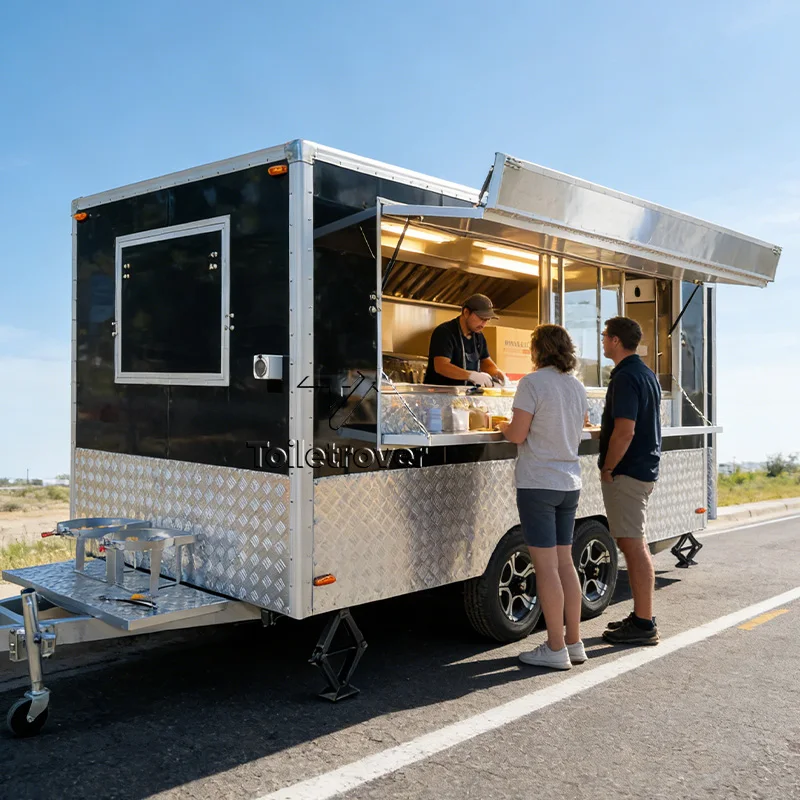 

Commercial Food Trailer Fully Equipped Kitchen Stainless Steel Concession Outdoor Vending Food Truck Trailer Made in China