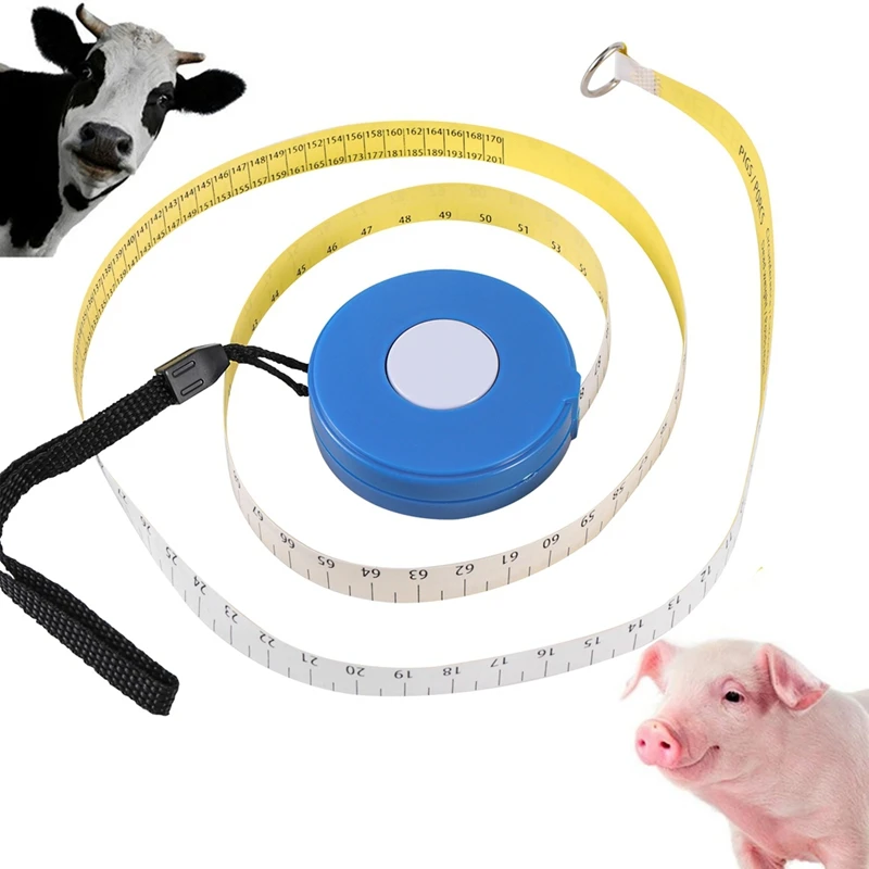 Retractable Measuring Tape Measuring Ruler Weight Tape Measure 2.5M For Pig Cattle Bust Weight Measuring Ruler