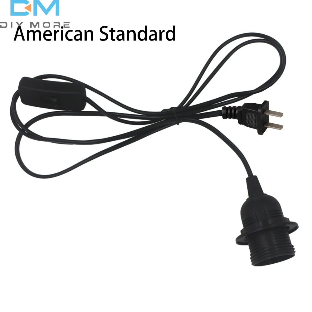 E27 Lamp Base Holder Power Cord Cable 1.8m EU Hanging Pendant LED Light Fixture Lamp Bulbs Socket Cord Adapters With Switch 220V