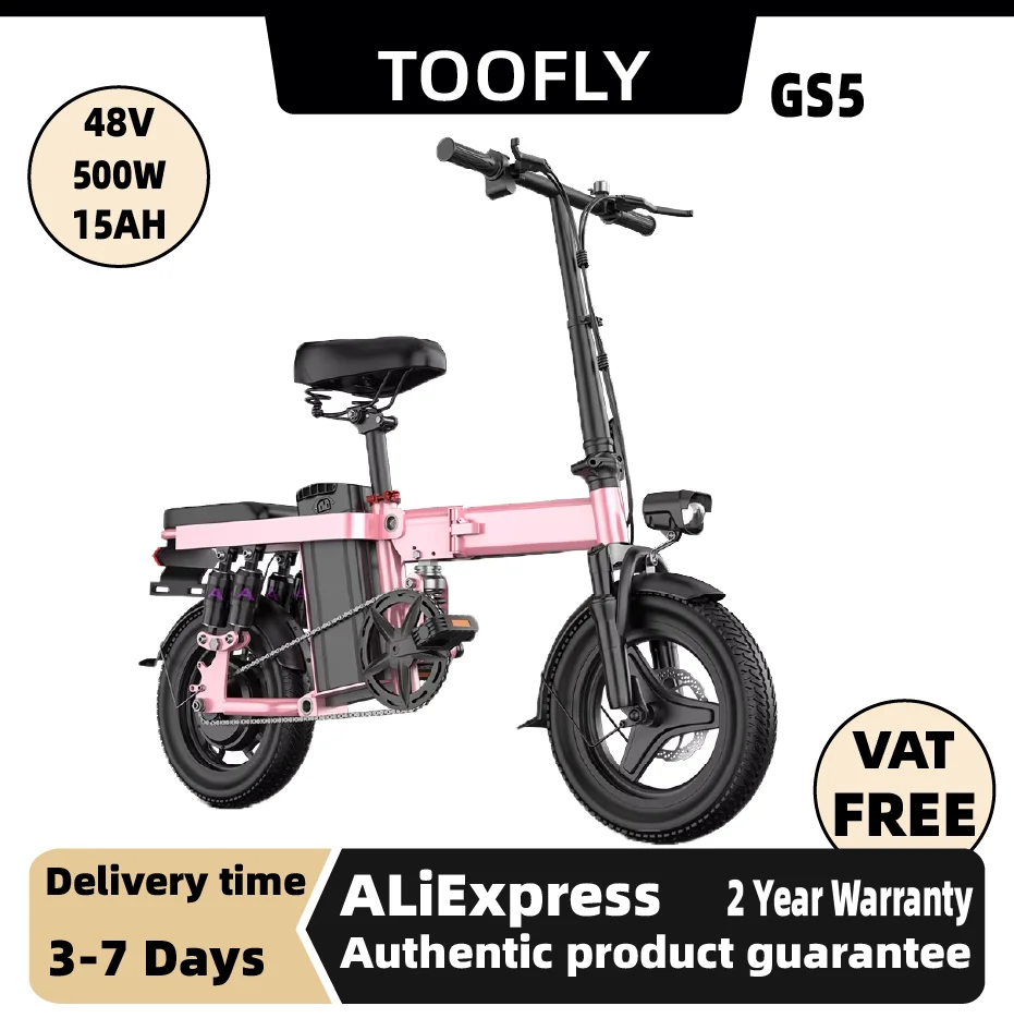 

Toofly GS5 Adult Electric Bicycle, 500W city ebike, 48V 15AH E-bike, 14-inch tire Foldable Electric Bike
