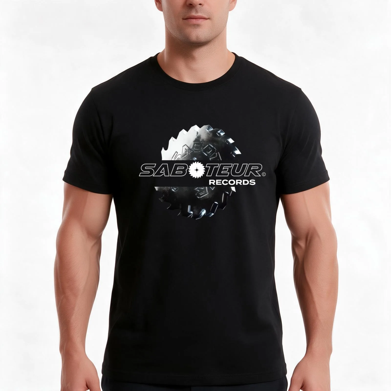 Saboteur Records logo Artwork Mixtape T-Shirt Summer Casual Cotton Tee Oversized Streetwear Tops Vintage Graphic Print