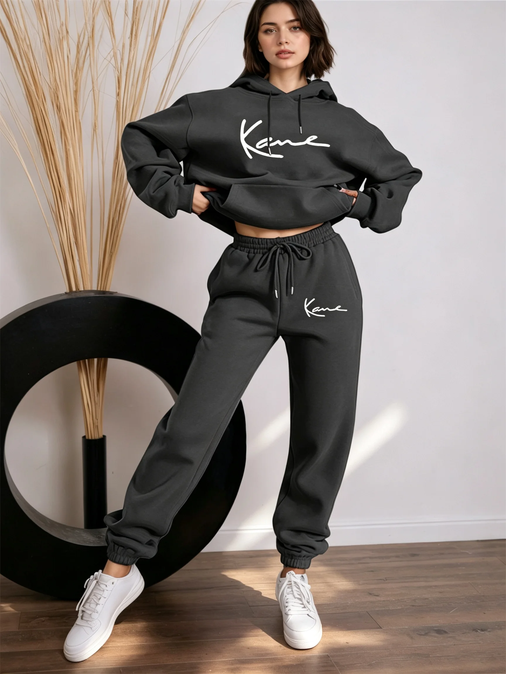 Women 2-PC Outfit Letter Print - đánh giá và giá Streetwear Hoodie