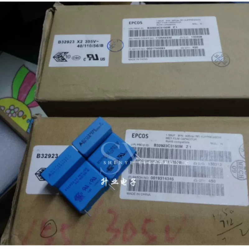 10pcs-100pcs EPCOS 1.5uf/305vAC 1u5 155 20% brand new 22mm film capacitor B32923C3155M