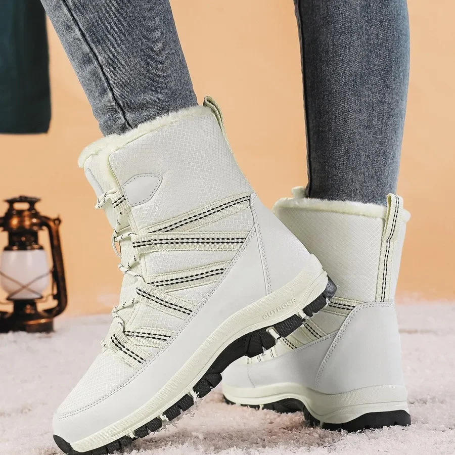 

Women's Thick Bottom Snow Boots Winter Extra Warm Northeast Extreme Cold Resistant Cotton Shoes Waterproof Slip Chaussure Femme