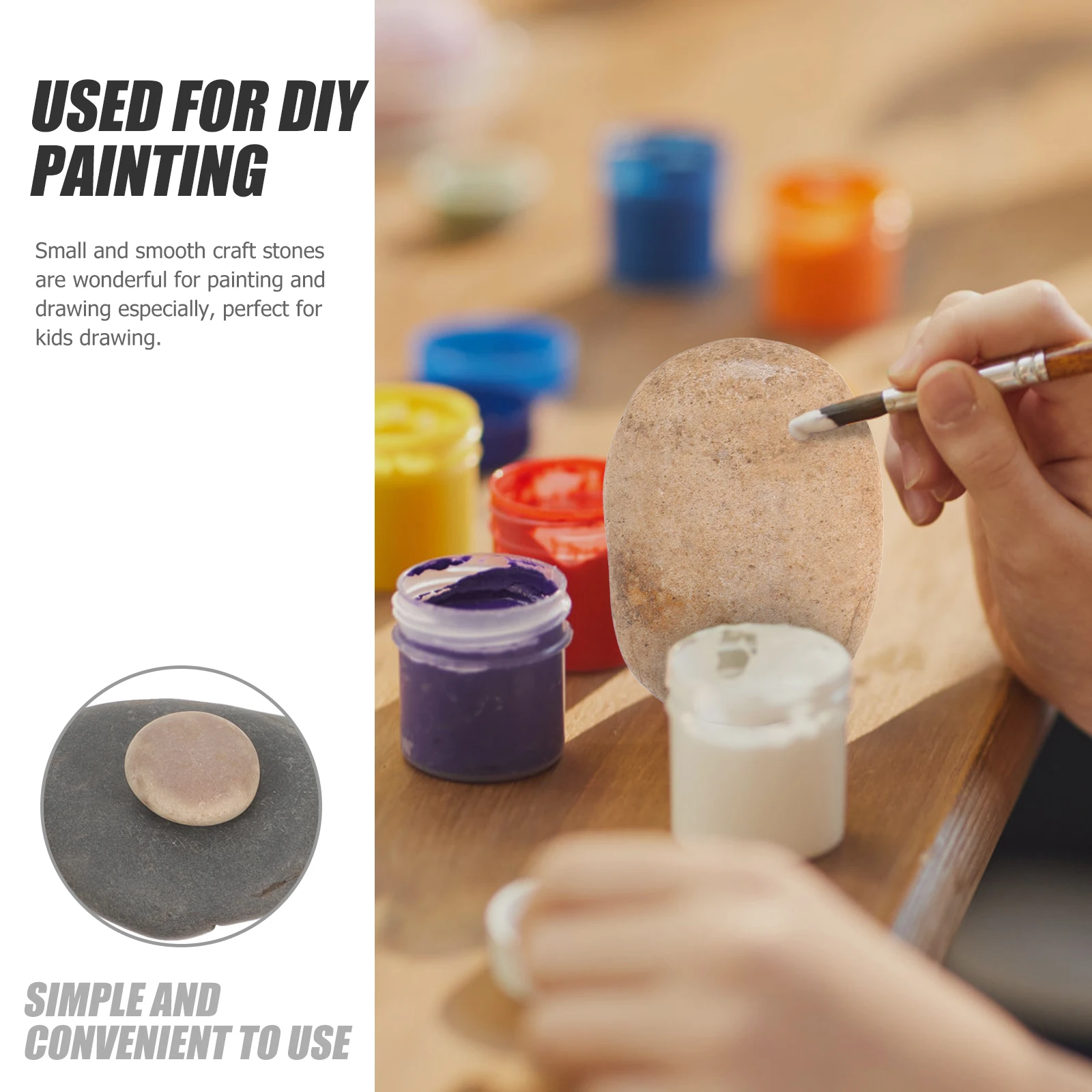 

1 set Kids Hand-Painted Rocks Smooth Flat Craft Pebbles Diy Stones For Drawing Rock Kits Decorative Garden Home