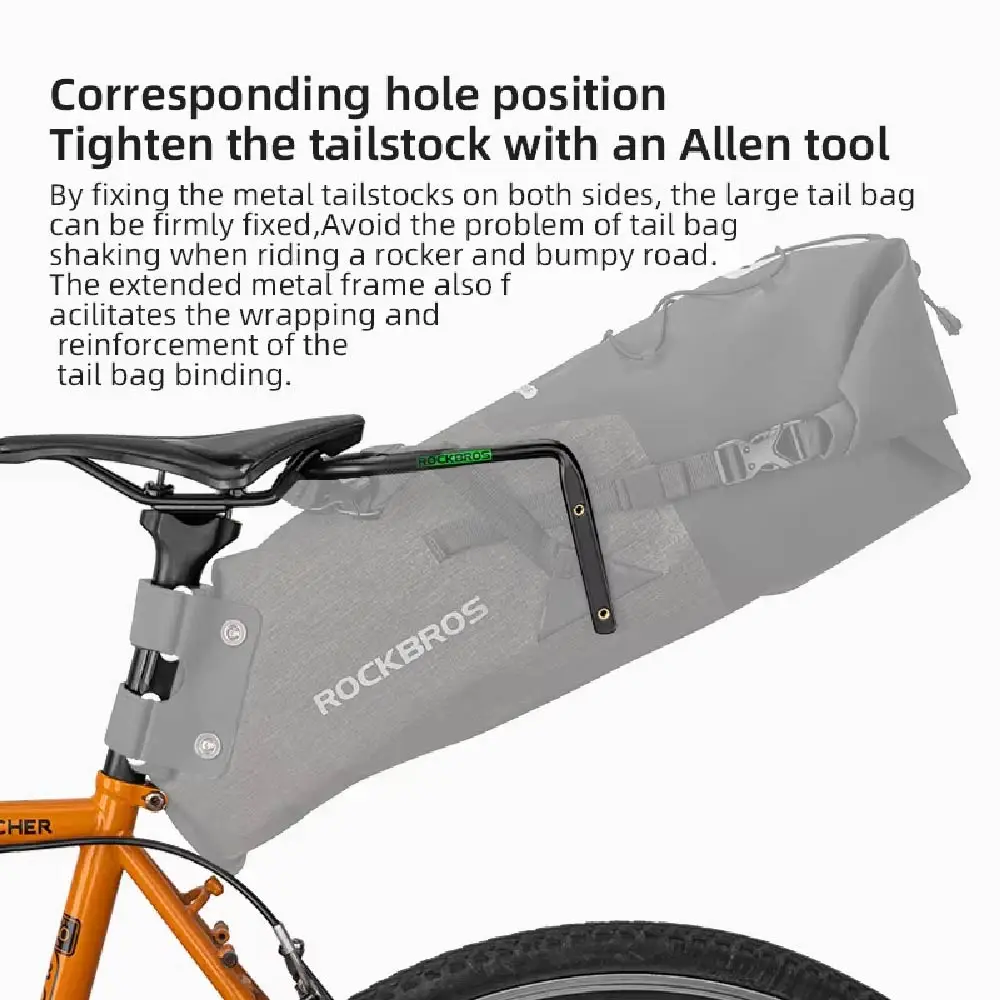 ROCKBROS Fahrrad-Sattelverlängerungshalterung aus Aluminiumlegierung, Stabiler Halter für Fahrradtaschen, Erweiterter Gepäckträger – Detail 17