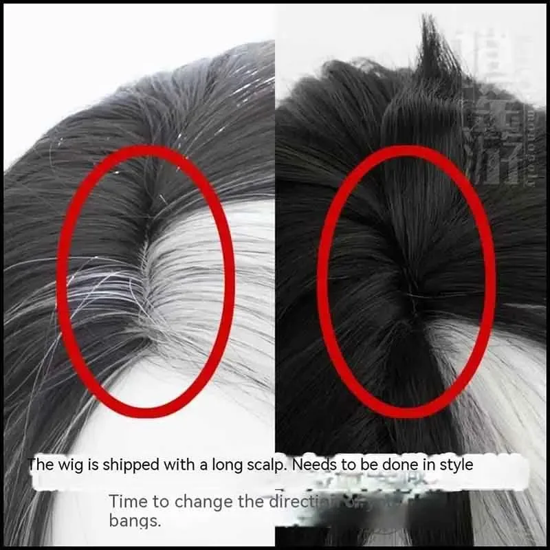 고품질 선지자 다크 코스프레 가발 30CM 흑백 내열성 합성 머리 할로윈 파티 애니메이션 코스프레 가발+가발 캡