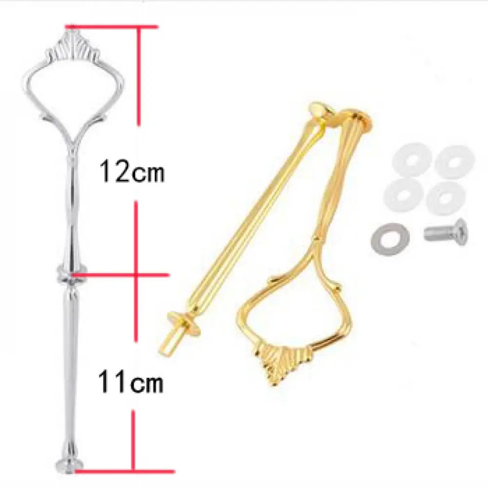 Fruit Display Rack Handle Triple Layer Double layer Pink gold Portable Cake Stand Candy Fitting Hardware Rod Plate Stand