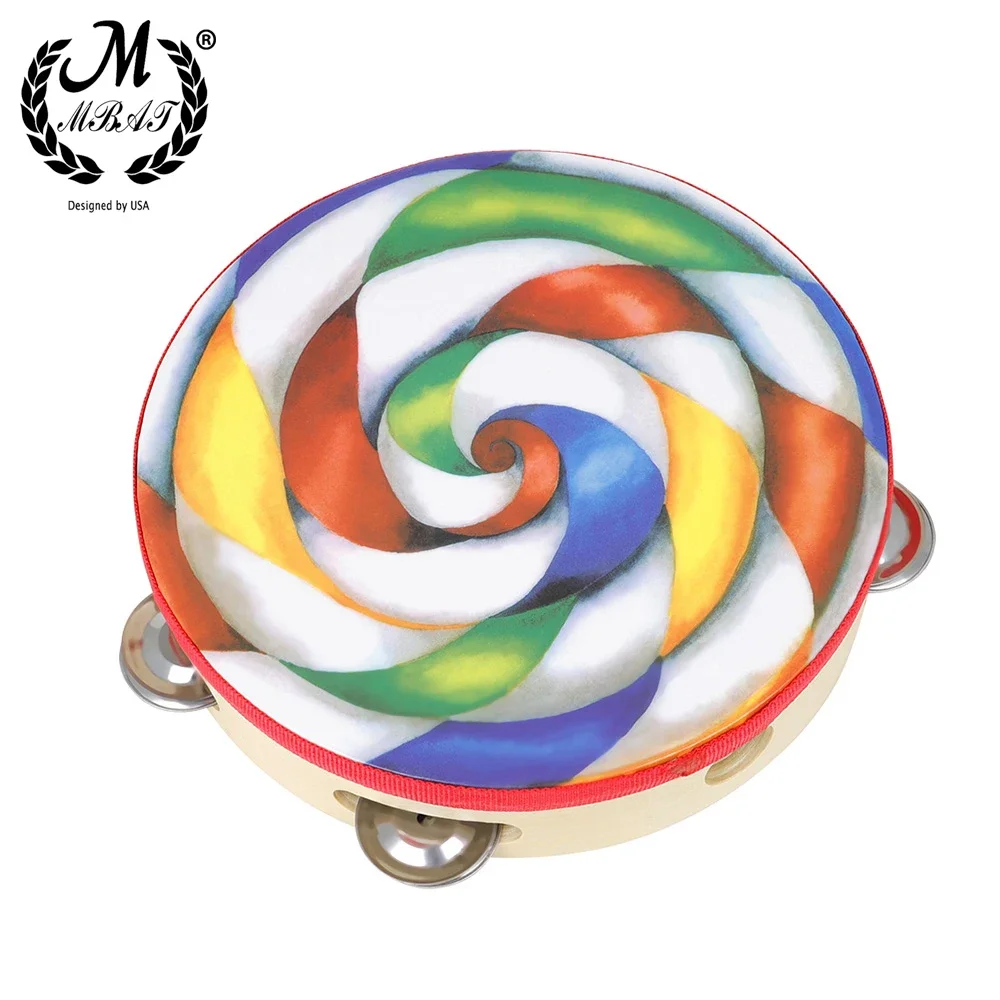 M mbat 8 inch Tamburin bunte Lutscher Hand Tamburin Handtrommel Percussion Musik instrument Kinder Kinder Spielzeug Geschenke