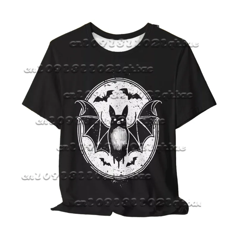 

New Gothic Vampire Bat 3D Printed T-shirt Summer Leisure Fashion Trend Y2K Short-sleeved Sports Breathable Quick-drying Top