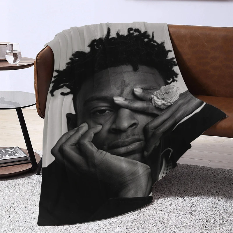 British Rapper 21 Savage Blanket Fluffy Soft Blankets for Beds Furry Winter Sofa Throw Bed & Throws Baby Fleece Custom Nap Home