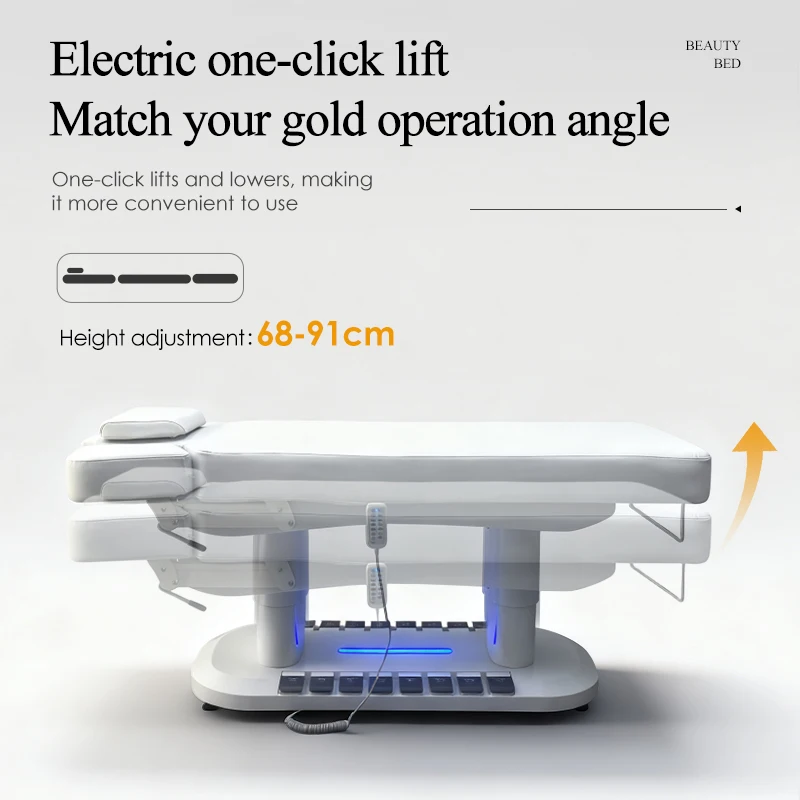 Commercial Furniture  Electric Massage Bed with Foot Control and Ambient Light