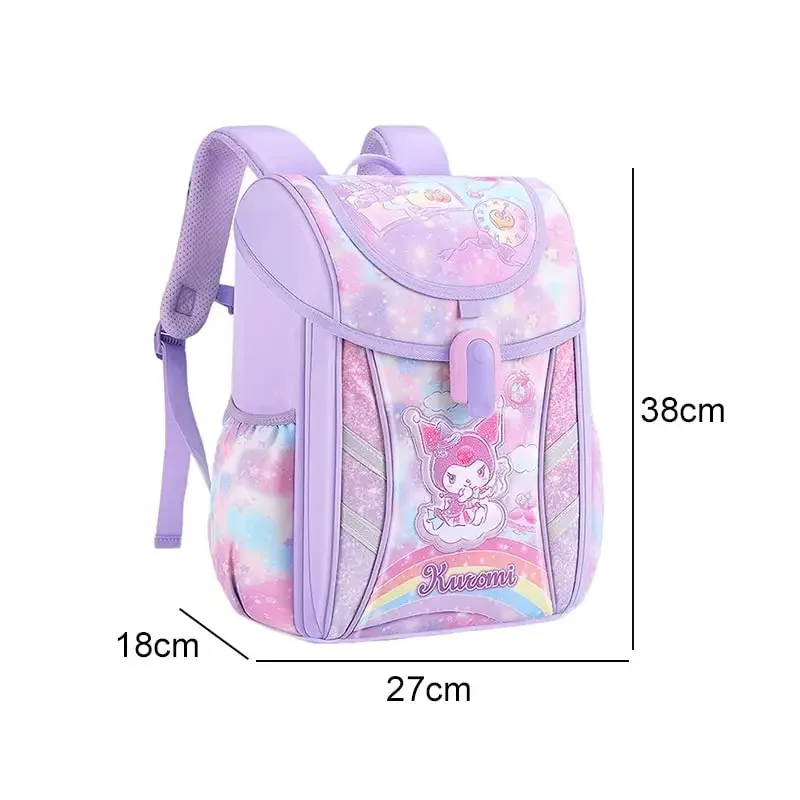 Sanrioed Anime Kuromi Cute Children Backpack Pupil Schoolchildren Stationery Schoolbags Cartoon Large Capacity Shoulder Bag Gift