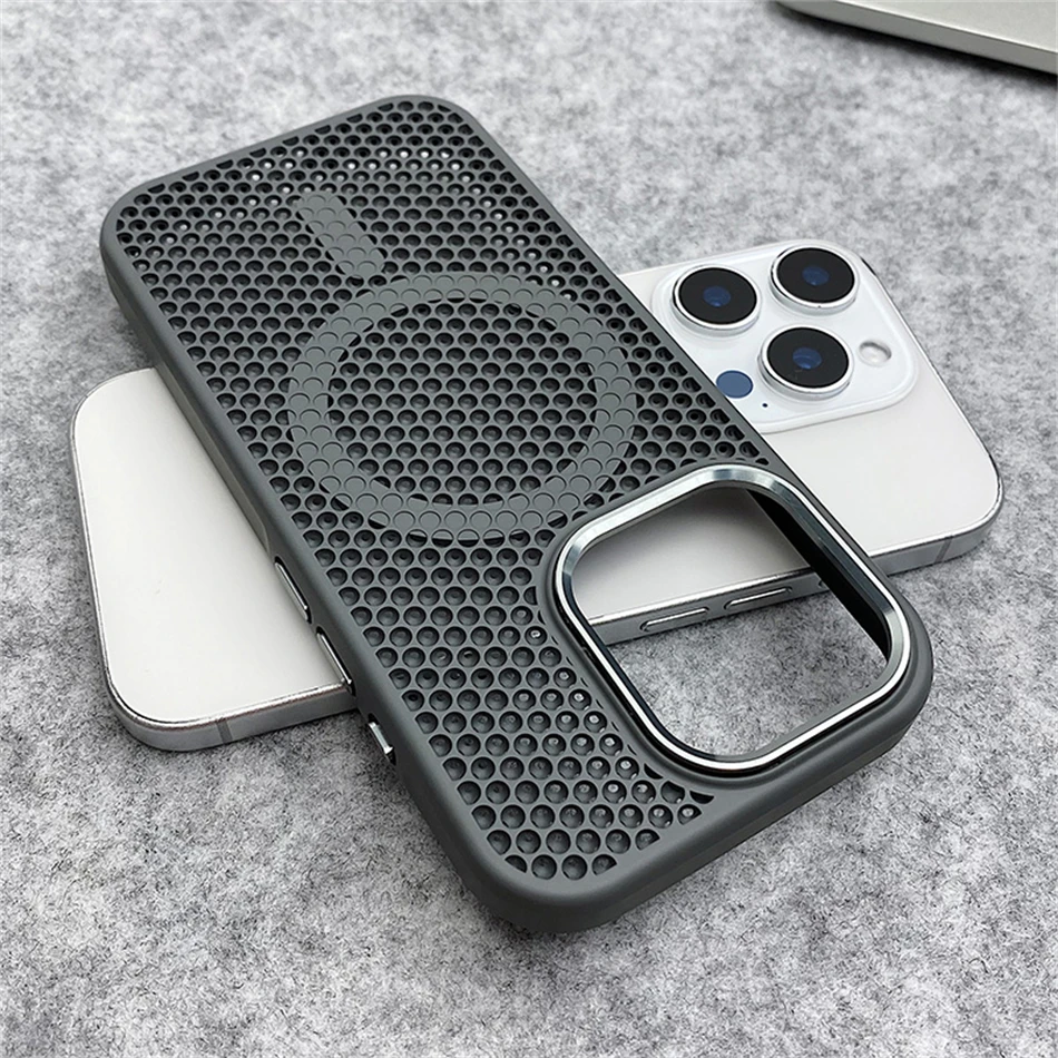 Wärmeableitungsnetz für Magsafe Magnetisches Kabelloses Ladegehäuse für iPhone 16 15 14 13 12 17 18 Pro Max Atmungsaktive Schutzhülle