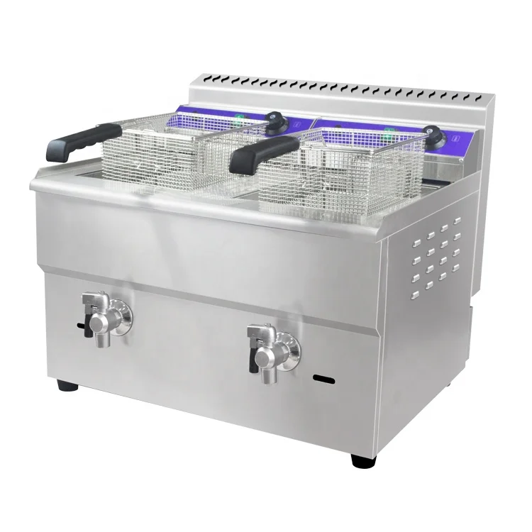 

Оборудование для кейтеринга: Коммерческая газовая фритюрница на 34 литра с регулировкой температуры (на сжиженном газе)