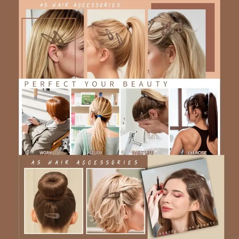 1 Set Kids Fashion Hairpins Ergonomic Use Design Lightweight Metal Hair Barrettes For Fine Hair Management