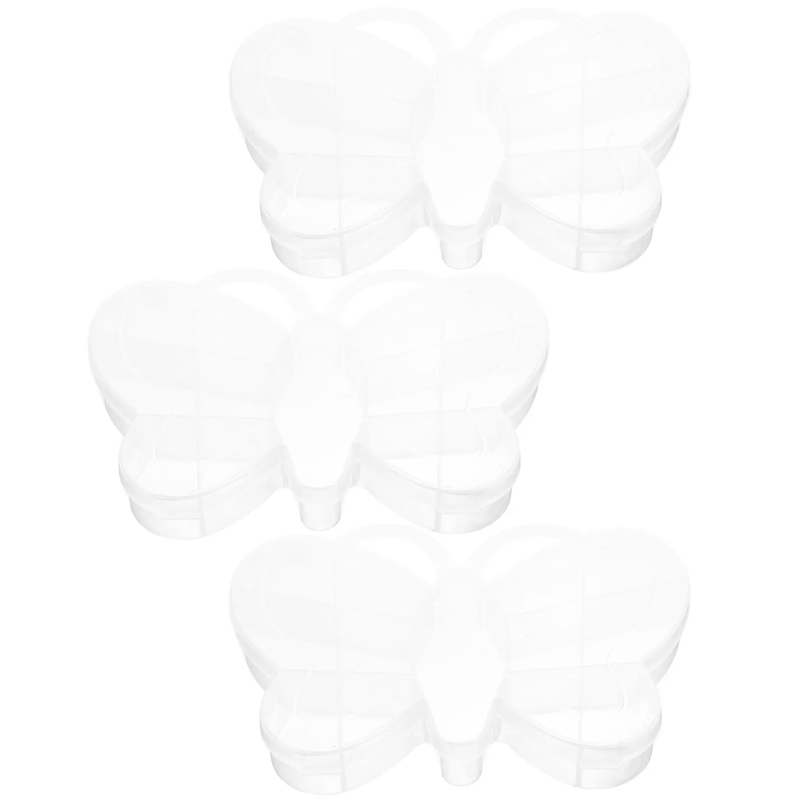 

Набор из 3 прозрачных коробок-органайзеров для хранения бусин и мелких предметов с разделителями, для рукоделия и изготовления украшений