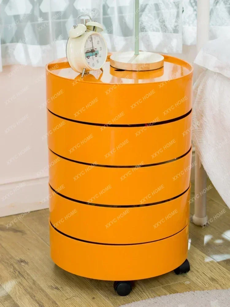 360 Rotating Bedroom Removable Bedside Table round Cabinet Desk Locker Simple Storage Side Cabinet