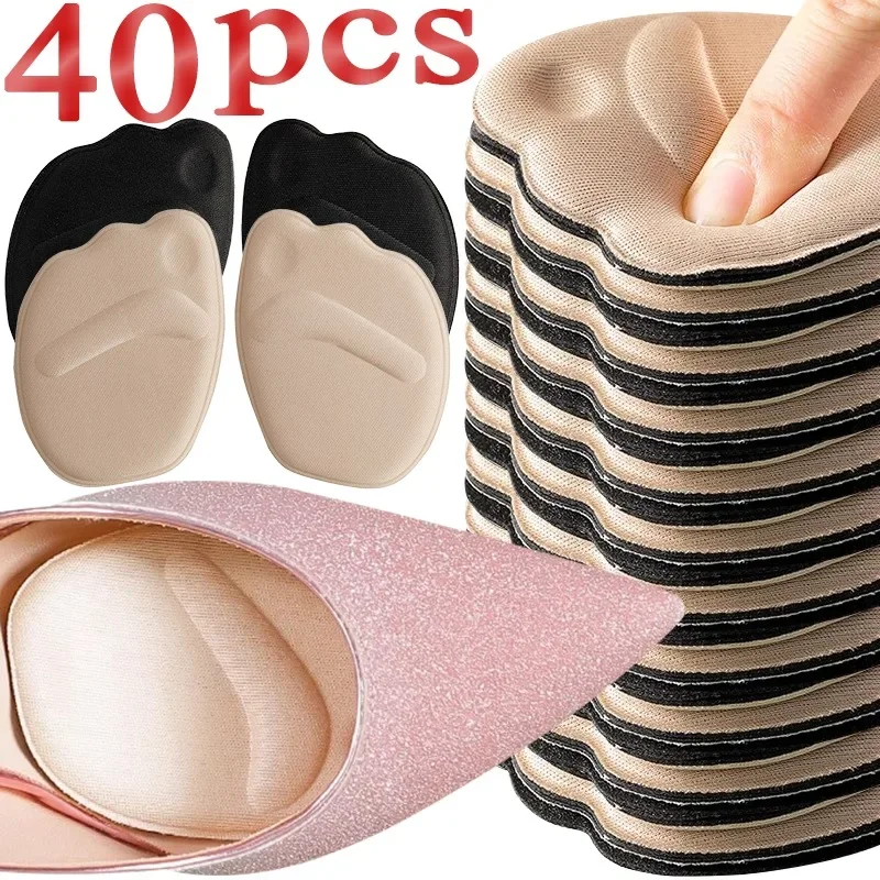 2D Foam Forefoot Pad Breathable Sweat Absorption Half Size Insole Bottom Anti Slip Shoe Pads Elastic Soft Shoes Forefoot Cushion