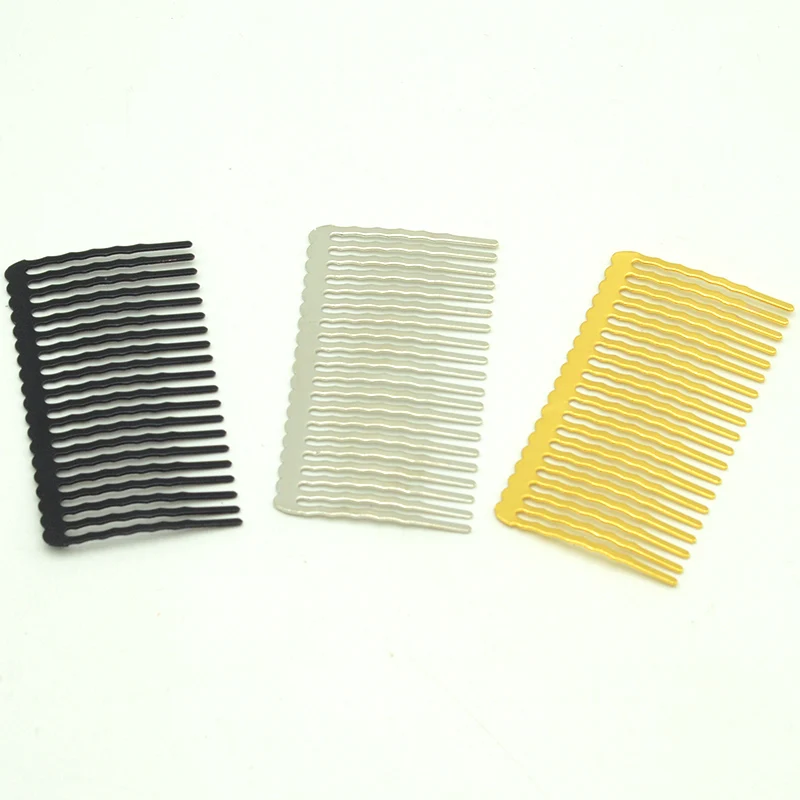 10PCS 3.5cm*6.5cm 20 Tooth Waved Teeth Metal Hair Combs for Bridal Hair Accessories Plain Side Comb Hairpin DIY Hair Accessories