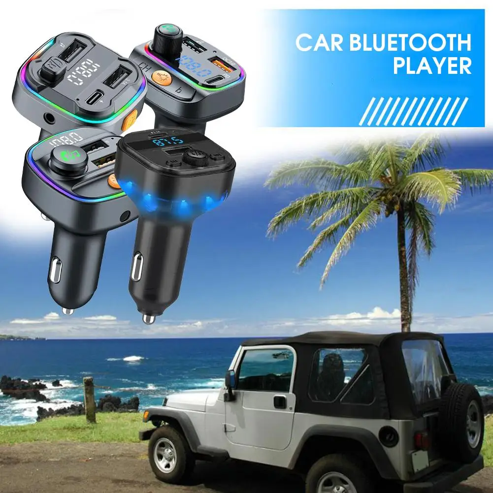 

FM Transmitter Bluetooth 5.3 Hands-Free Car AUX Radio MP3 Accessories With Charging Player Auto Fast Modulator Adapter F9M4