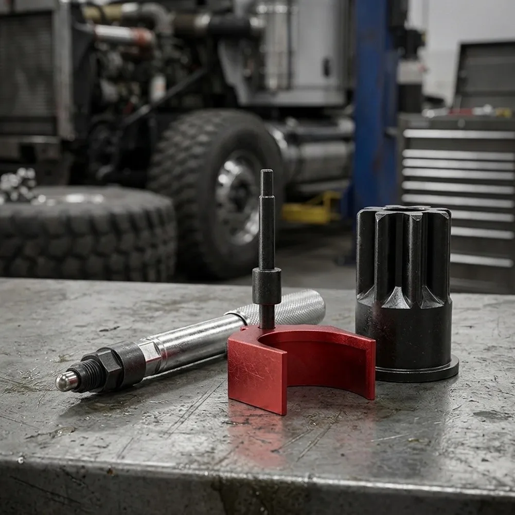 Black Engine Barring Socket Injector Calibration For CAT 3406E Engine Injector Height Adjustment Tool For Caterpillar Engines