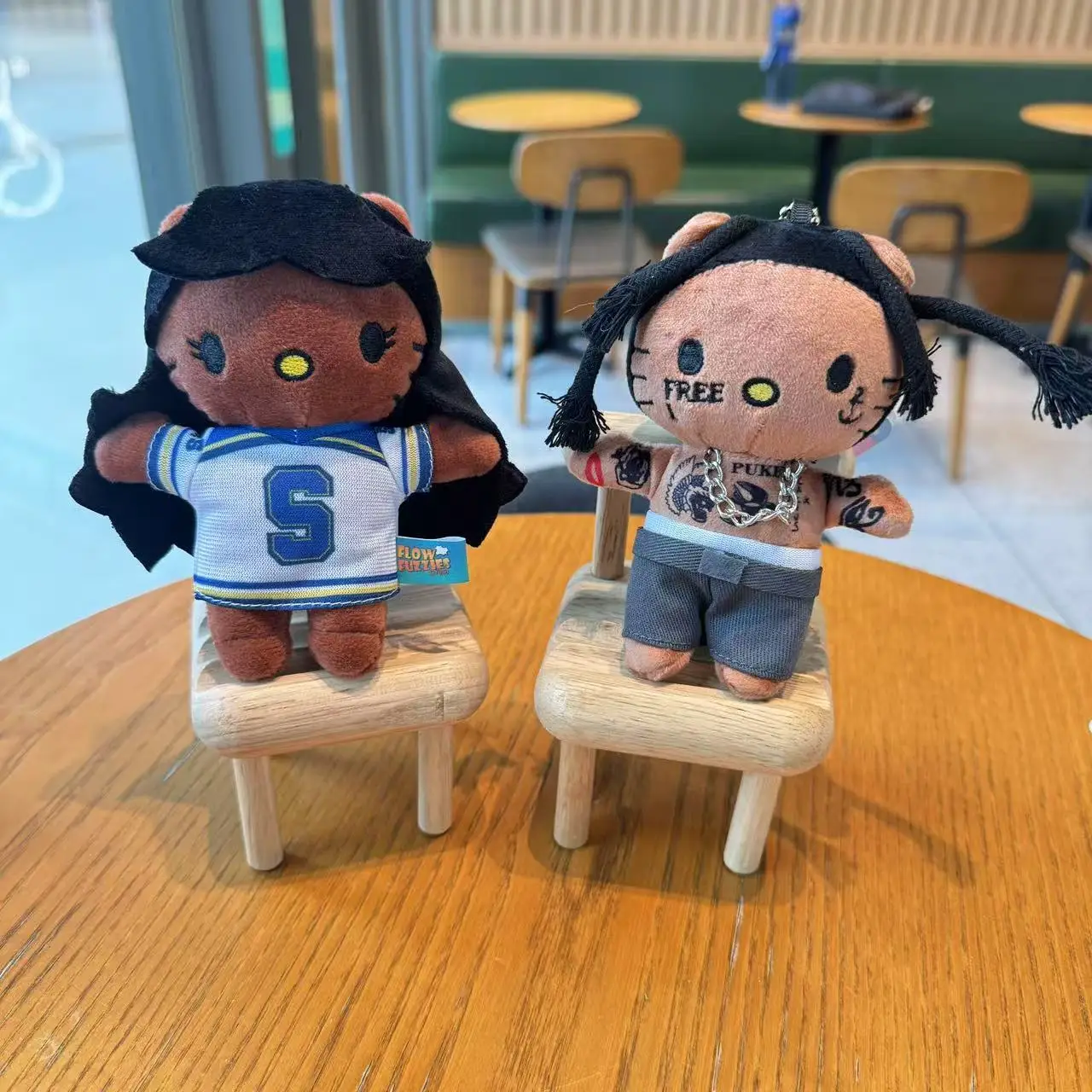 Rapper Hello Kitty bambola di peluche ragazza borsa carina ciondolo animazione cartone animato portachiavi di peluche bambola regalo di festa peluche