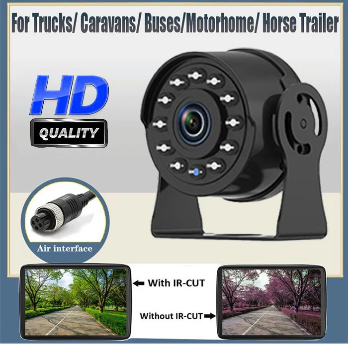 Truck Night Vision Rear View Camera, Universal Auto Additions for Van RV Trailer And General Vehicles, Without Battery