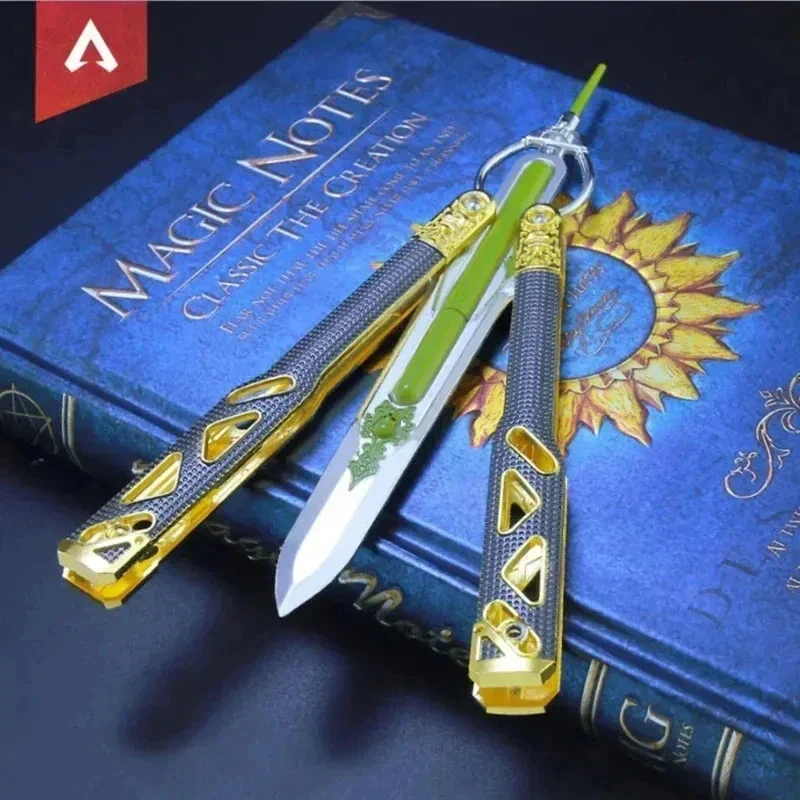 Cuchillo Balisong de Mariposa Luminoso de Metal para Cosplay del Octane de Apex Legends, Modelo de Juguete, Accesorios, Novedad 2026, Cos ZanCos
