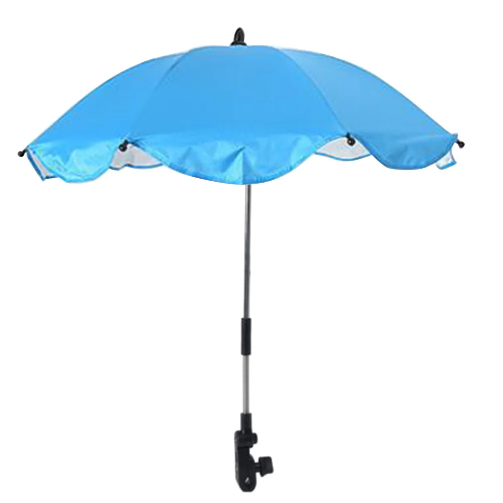 

Baby Stroller Umbrella Stretchable Adjustable Joint Clamp Easy Mount Uv Sun Protection Pram Pushchair Flexible Handle Light Blue