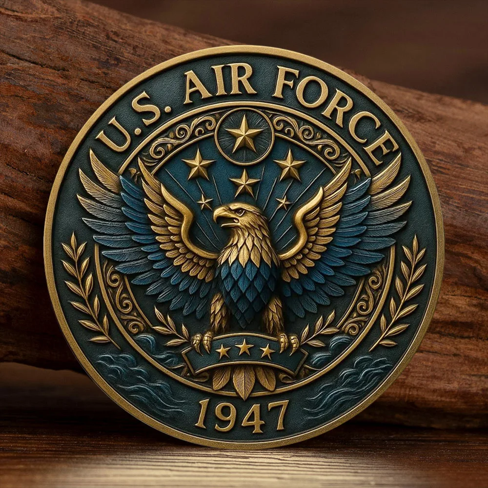2D UV 1947 U.S Air Force Gold Plated Collection Coin American Eagle Souvenir Coin