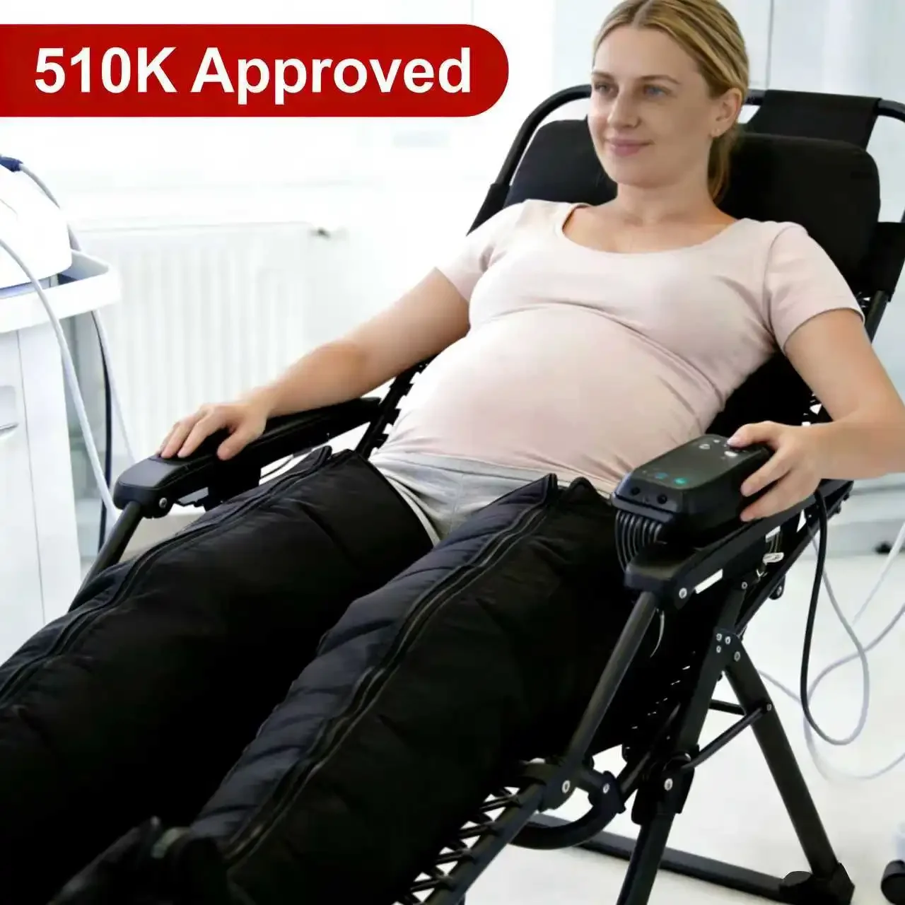 Preg nancy Air Leg Compression Boots-3 Modes Rechargeable Lithium Battery 2500mAh 4/8 Air Chambers Timing Control Maternity-Safe