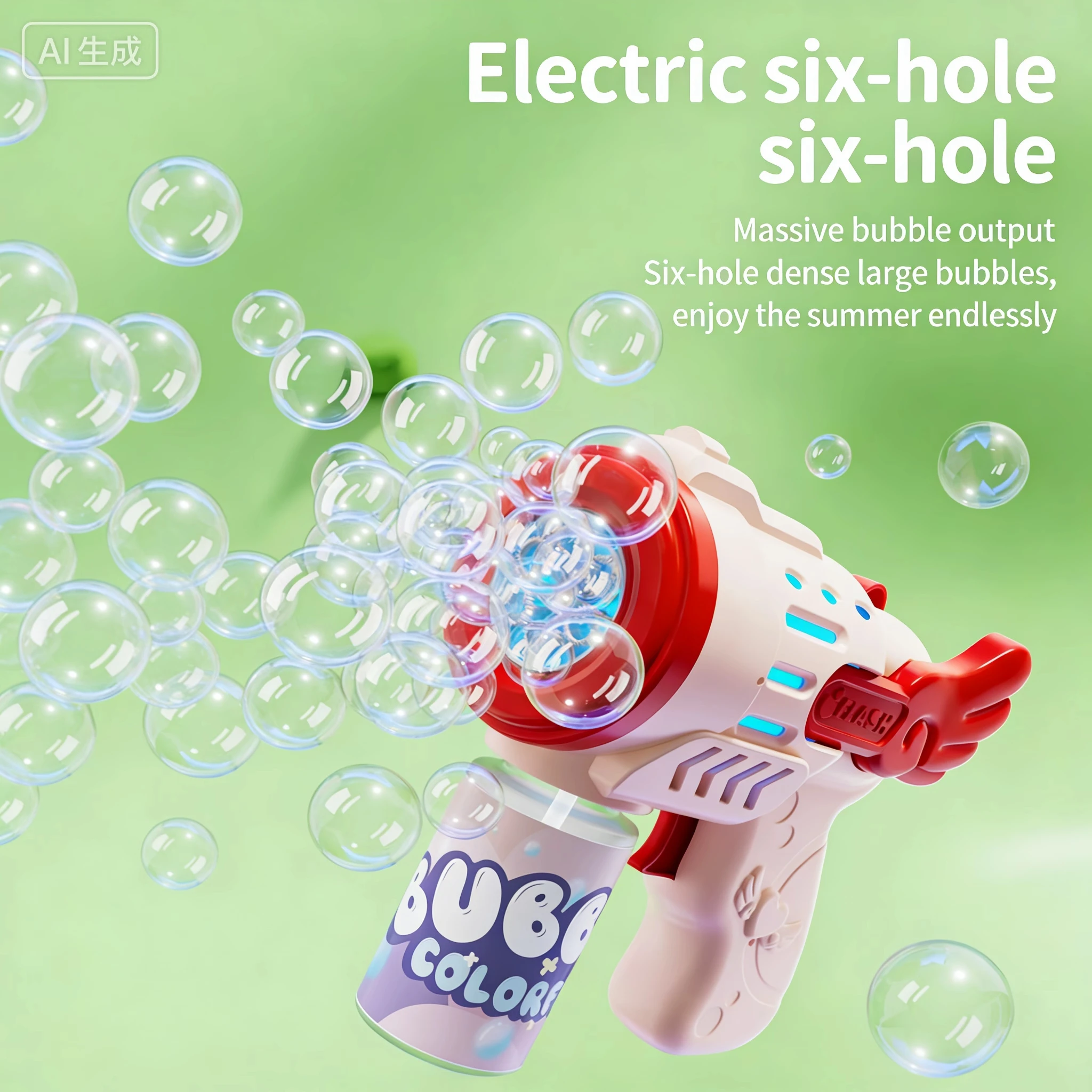 Vollautomatische Seifenblasenpistole Raketen-Seifenblasenmaschine Automatischer Blasenmacher mit Seifenblasenflüssigkeit Spielzeug für Kinder Strand Outdoor Seifenblasengeschenke – Detail 5
