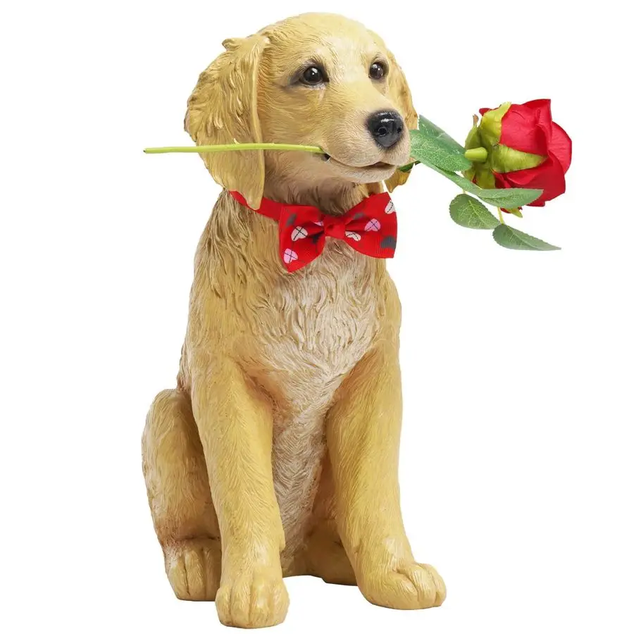

Valentine Day Decorations Outside Puppy Rose Statues for Garden Decor, Valentines Day Gifts Garden Statues for Outdoor Patio Bal