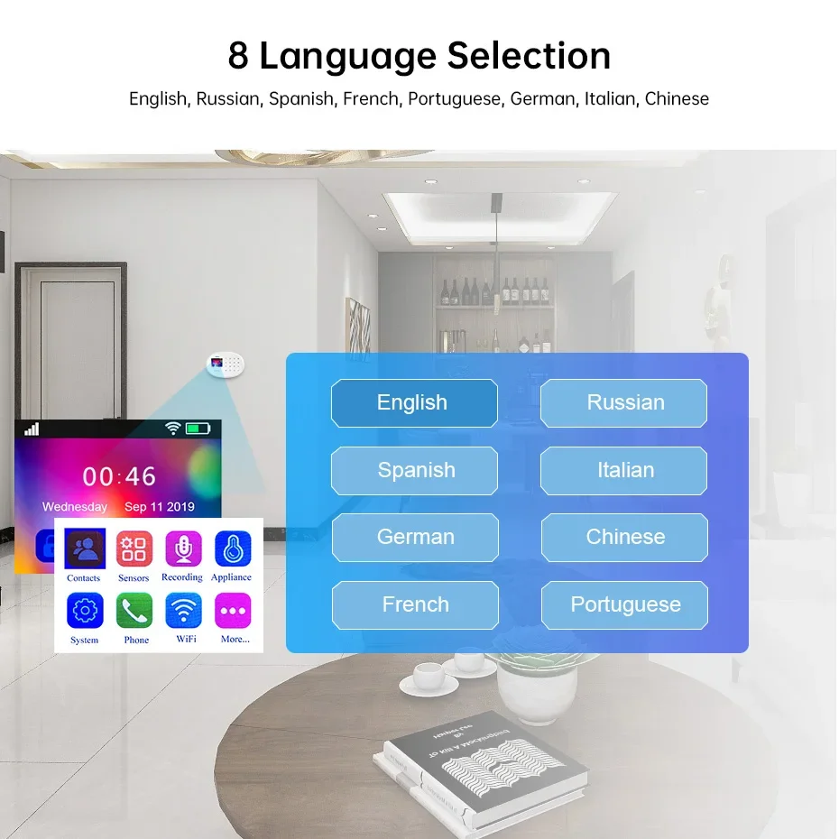 مجموعة نظام إنذار KERUI W202 GSM WIFI حماية أمن الأجهزة المنزلية Tuya Smart APP دعم Alexa مع كاشف مستشعر الحركة