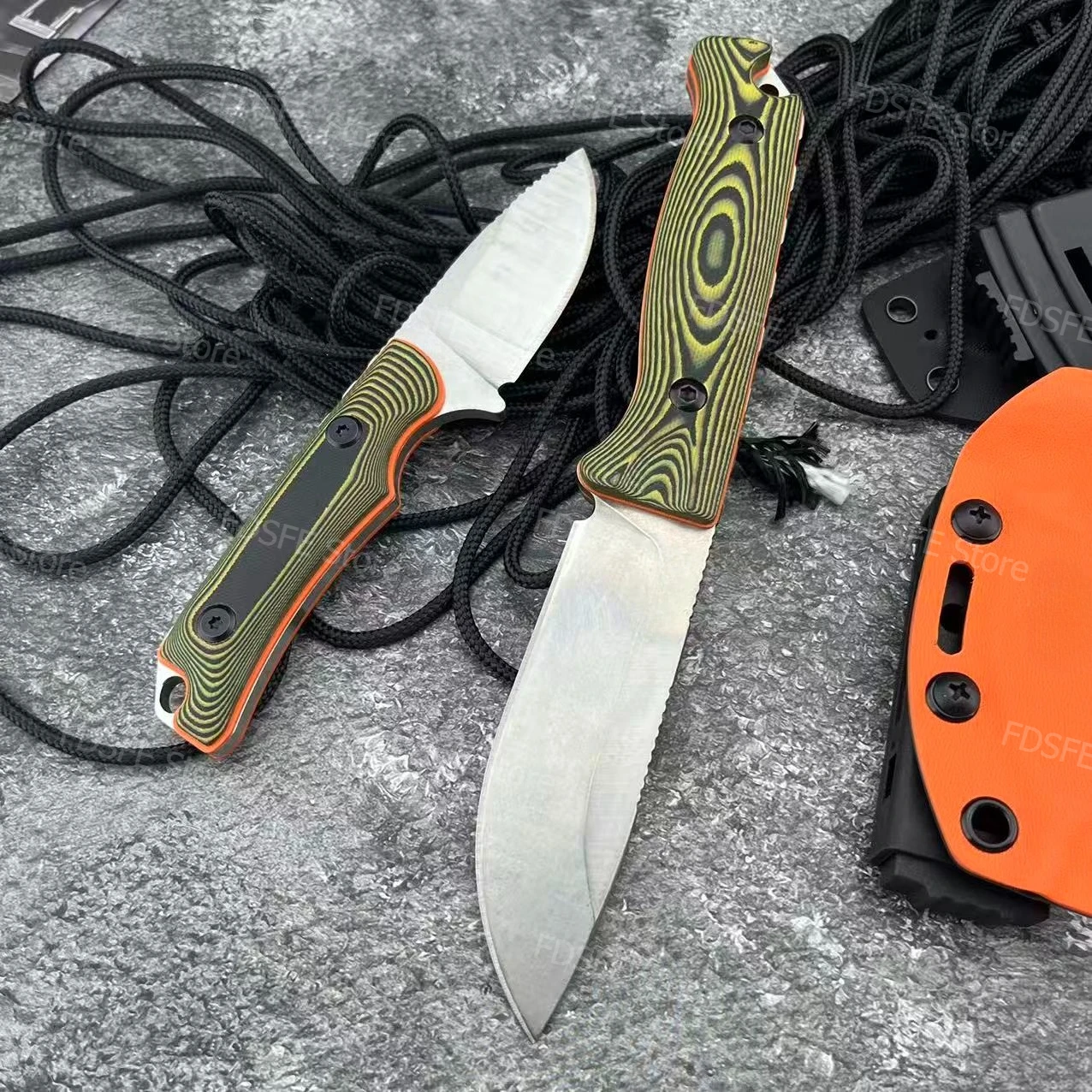 15002 15017 G10 Handle Outdoor Lightweight Fixed Blade Knife Durable Sheath Wilderness Activities Gear Jungle Adventure Climbing Backpacking Daily Cutter Gift