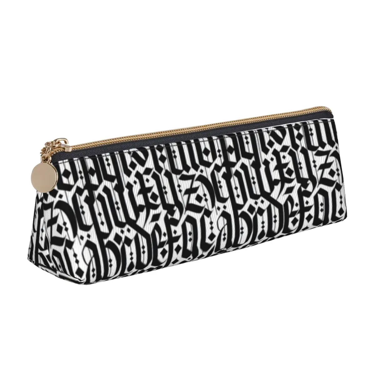 Abstract Letters Print Pencil Case Old Gothic Word Child Aesthetic Pencil Bag DIY School Pencil Cases Stationery Birthday Gift