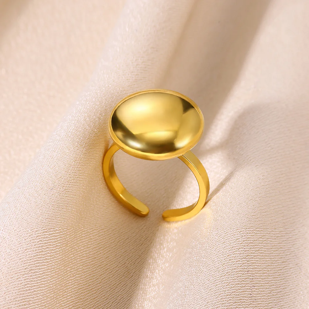 Fashion Star Heart Open Ring For Women Gold Color Stainless Steel Geometric Ring Bohemian Jewelry Gift