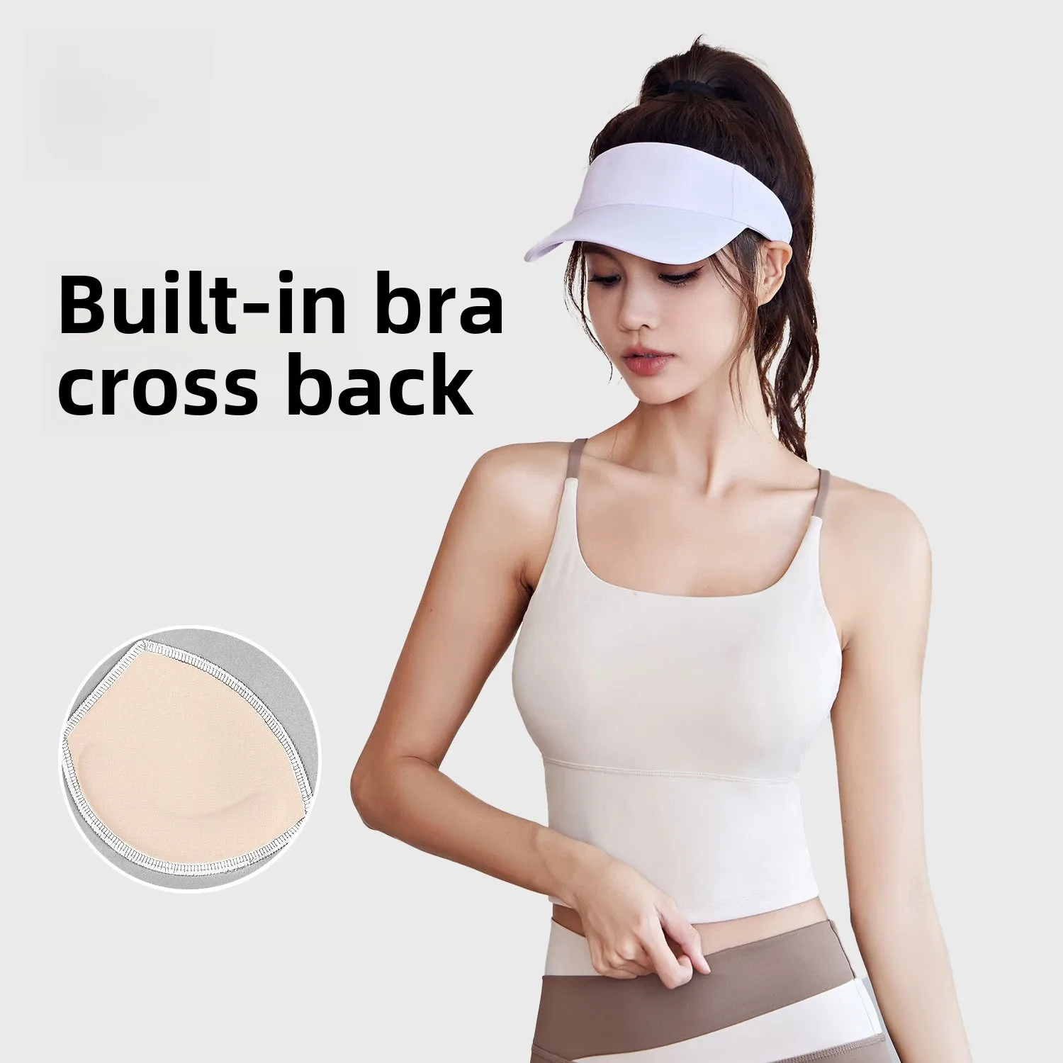 Sujetador deportivo de alta elasticidad para mujer, Top corto de Yoga sin costuras con almohadillas extraíbles, camiseta sin mangas de entrenamiento transpirable, gimnasio, Fitness, correr
