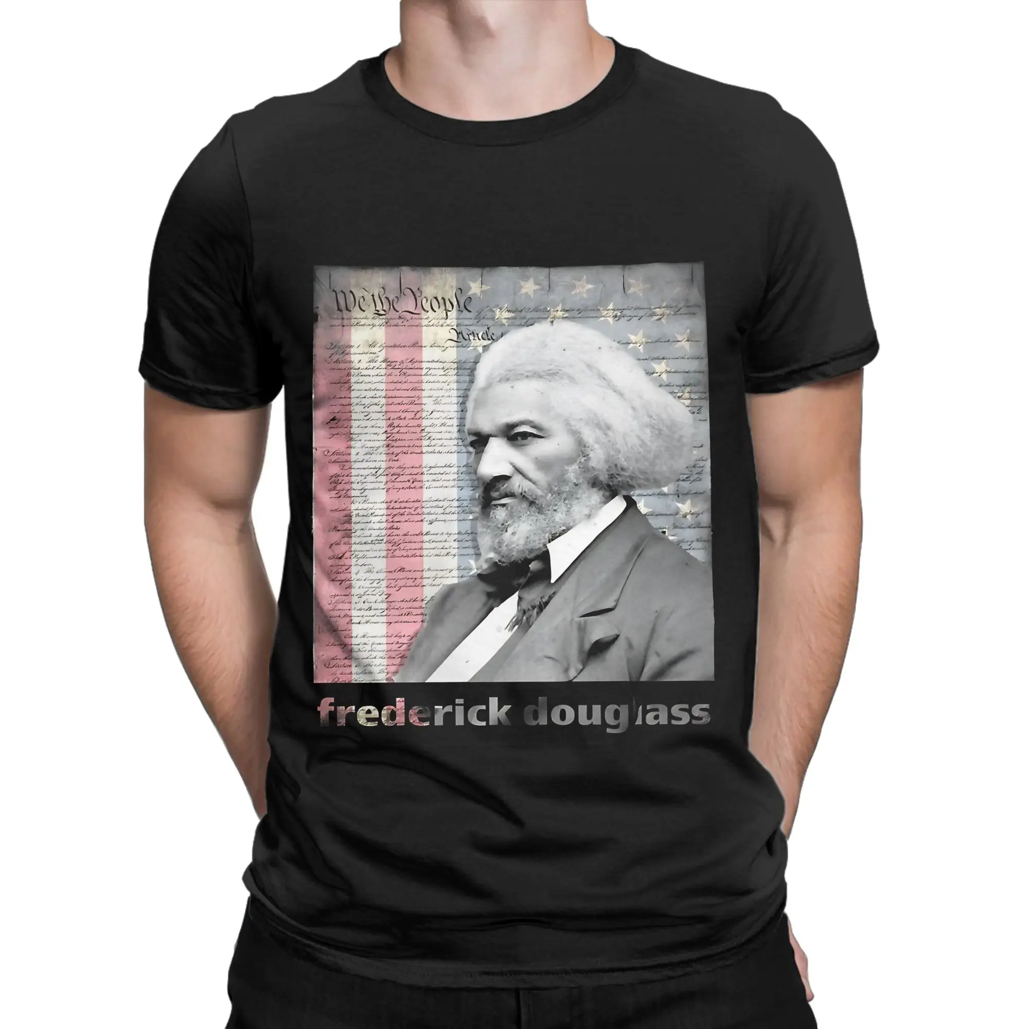 Frederick Douglass black Funny 100% Cotton T-Shirt Frederick Douglass Tees Tops For Men