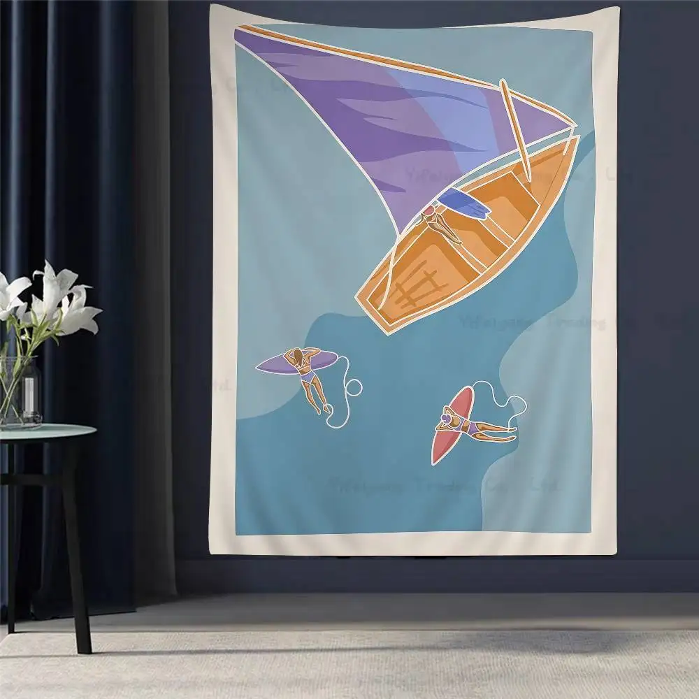 

Surf Life Big Wave Tahiti Surf Tanning Girl Hanging Bohemian Tapestry For Living Room Home Dorm Decor Japanese Tapestry