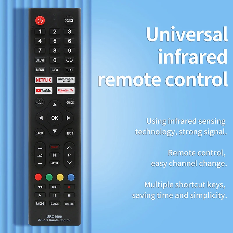 

1PC For Philips Sharp Panasonic Toshiba Hisense Skyworth Sanyo Grundig Universal URC-1699 Remote Control