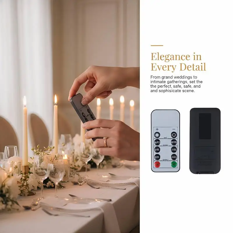 LED Candle Remote Control 10-Key Battery Operated Remote Control With Timer For Realistic Flameless LED Candles Events Tealight