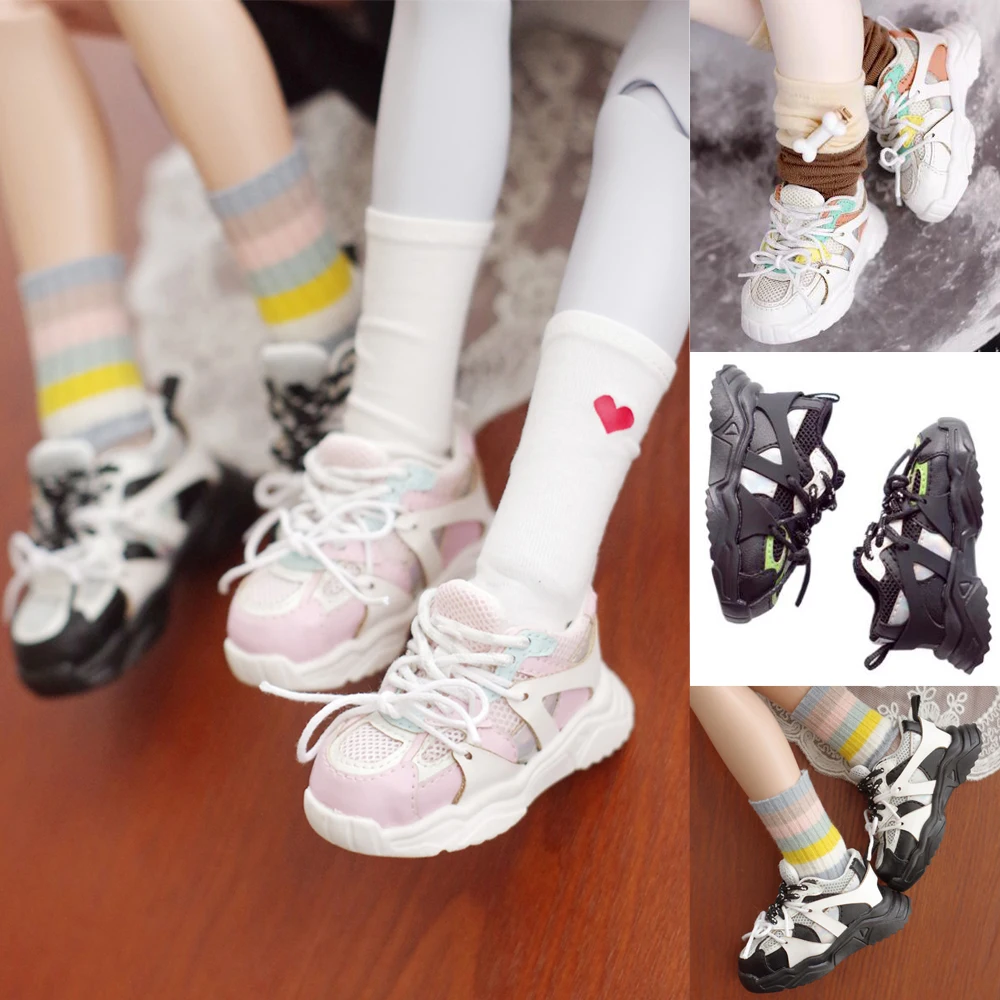 D09-P359 children handmade toy  1/4 1/3 MSD SD13 SD17 POPO68 bjd doll shoes Double lace mesh casual shoes 1pair