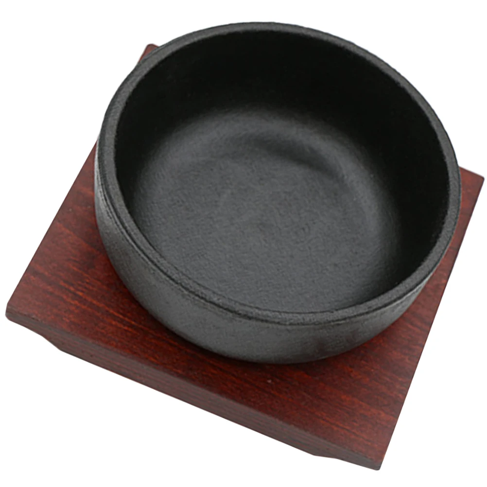 

1Set Cast Iron Bibimbap Bowl Sturdy Portable Household Korean Cuisine Rice Serving Bowl Dishwasher Safe